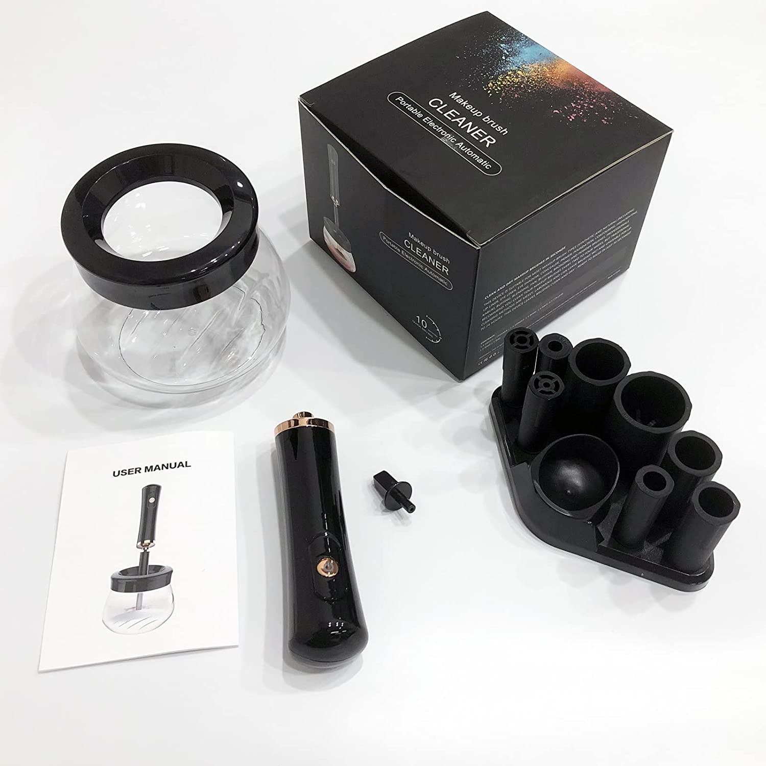 💄 Limpiador Automático de Brochas 2 en 1