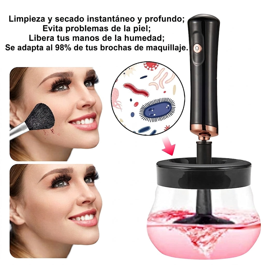 💄 Limpiador Automático de Brochas 2 en 1