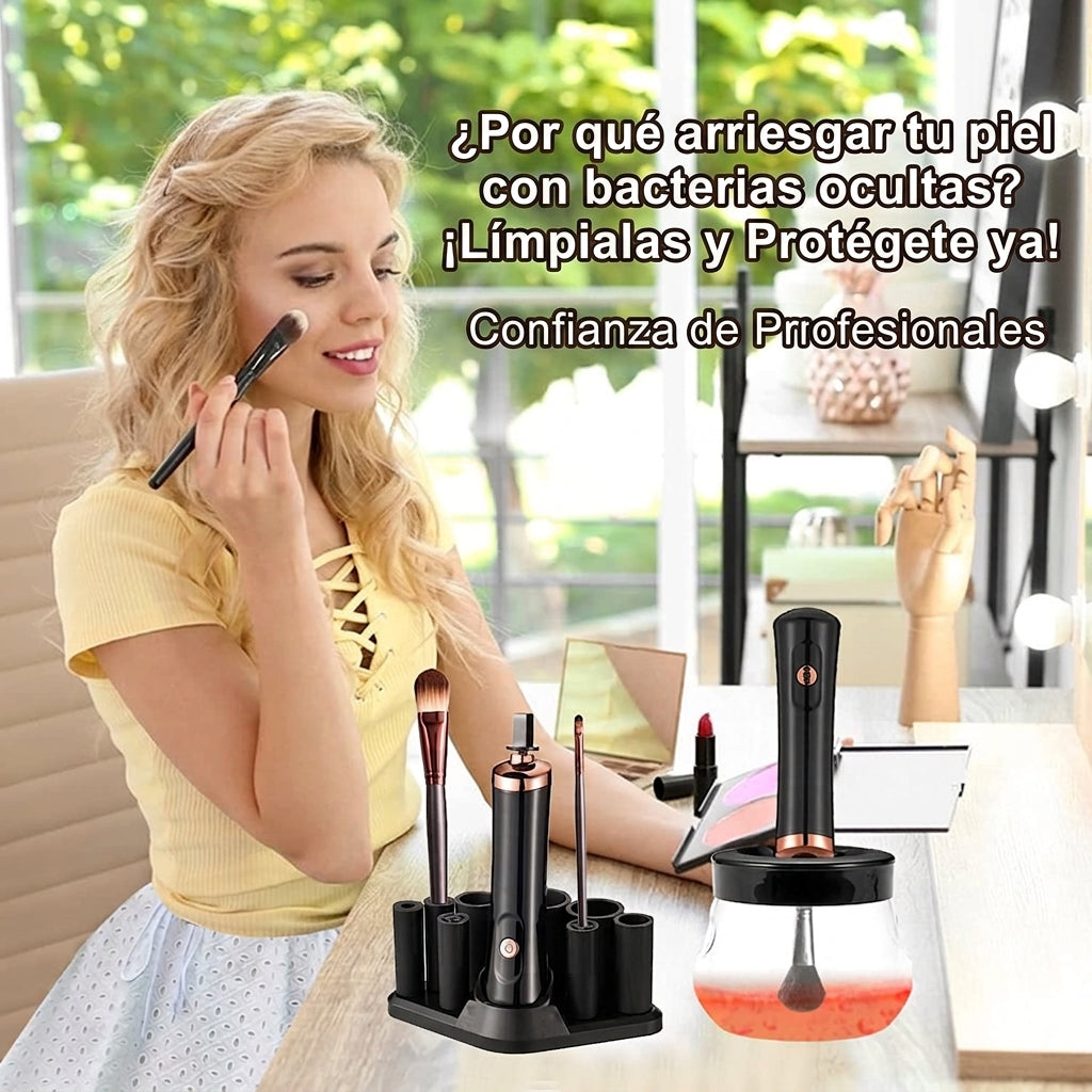 💄 Limpiador Automático de Brochas 2 en 1